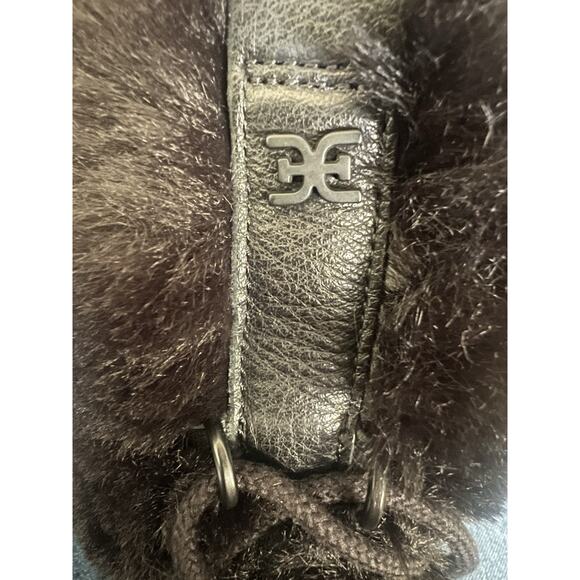 Sam Edelman Boots Women's Size 7.5 Blanche Black Leather Faux Fur Pom Pom Ankle - Picture 15 of 15